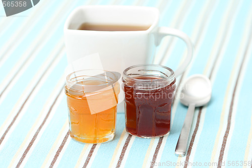 Image of cup of tea with confiture
