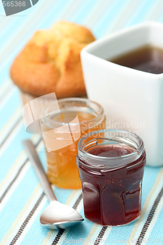 Image of cup of tea with confiture