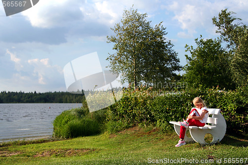 Image of Girl on  bench