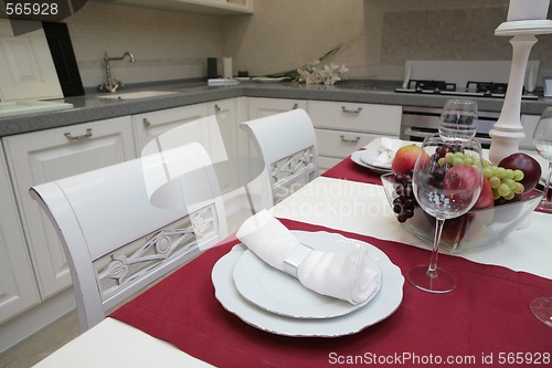 Image of modern kitchen in classical style