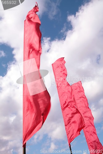 Image of three red banners