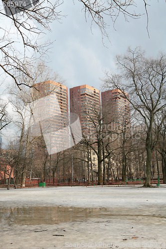 Image of Springtime in Moscow. Park "Dubki"