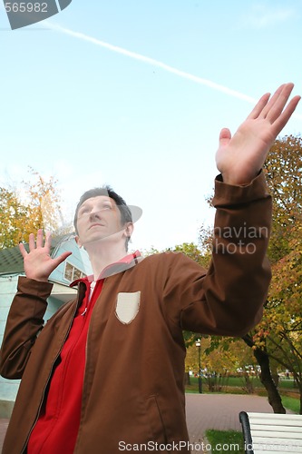Image of Man, Peers into Sky
