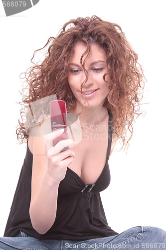 Image of Pretty girl talking on the phone