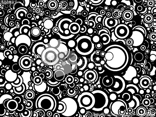 Image of Black and white circles background / pattern / texture