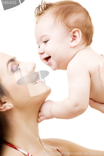 Image of baby boy in mother hands