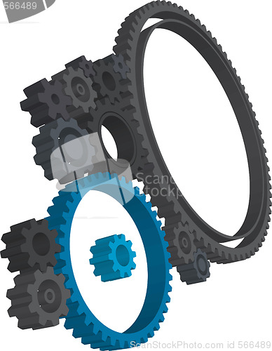 Image of Various 3D cogwheels