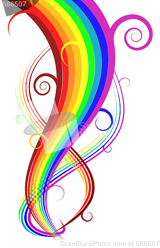 Image of Abstract vector rainbow curves