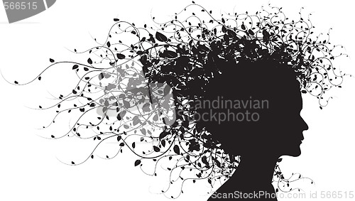 Image of Floral girl silhouette