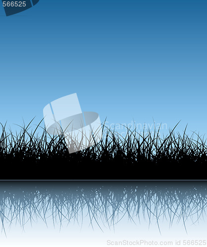 Image of Blue vector grass background