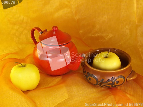 Image of Still life with red teapot