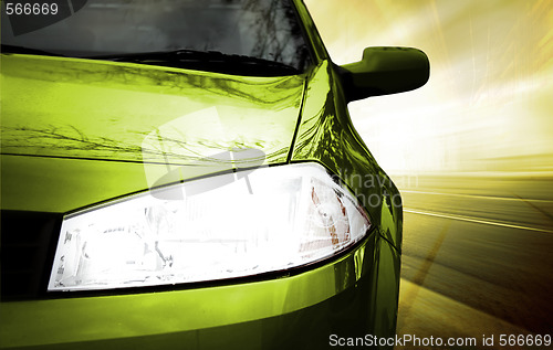 Image of Green Sport Car - Front side