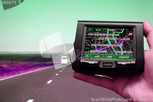 Image of GPS in a man hand