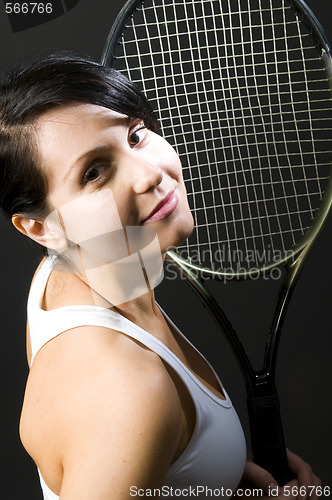 Image of sexy female tennis player young