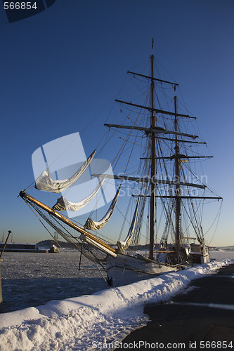 Image of Tall Ship in Oslo Harbor