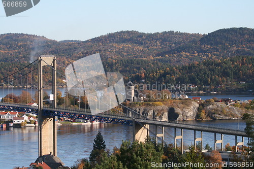 Image of Brevik church and bridge