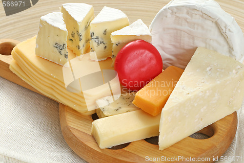 Image of board of cheese