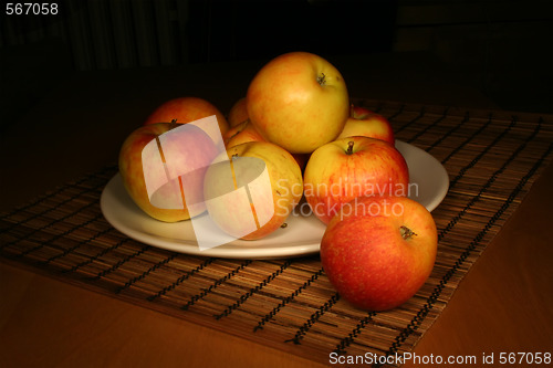 Image of Evening apples still life