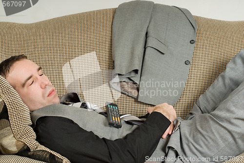 Image of Sleeping Businessman