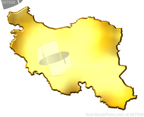 Image of Iran 3d Golden Map