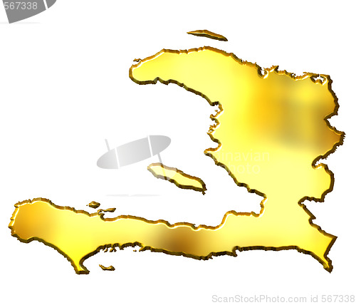 Image of Haiti 3d Golden Map
