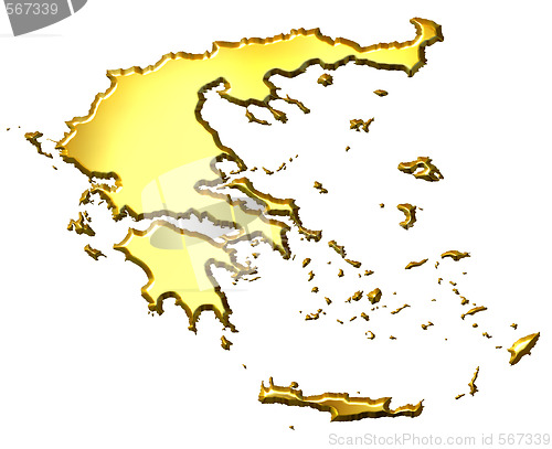 Image of Greece 3d Golden Map