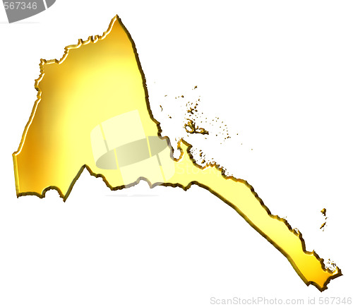 Image of Eritrea 3d Golden Map