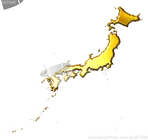 Image of Japan 3d Golden Map