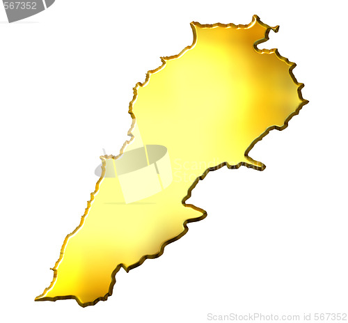 Image of Lebanon 3d Golden Map