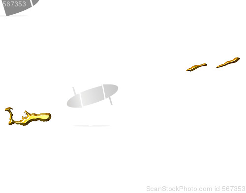 Image of Cayman Islands 3d Golden Map