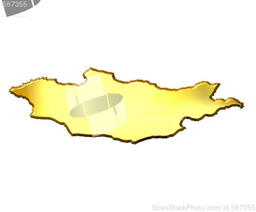 Image of Mongolia 3d Golden Map