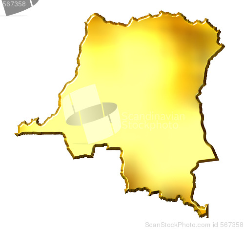 Image of Congo the Democratic Republic of the, 3d Golden Map