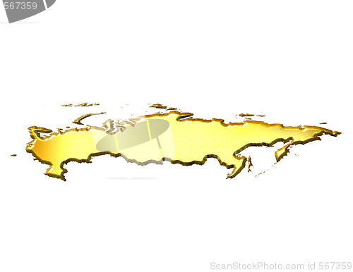 Image of Russia 3d Golden Map