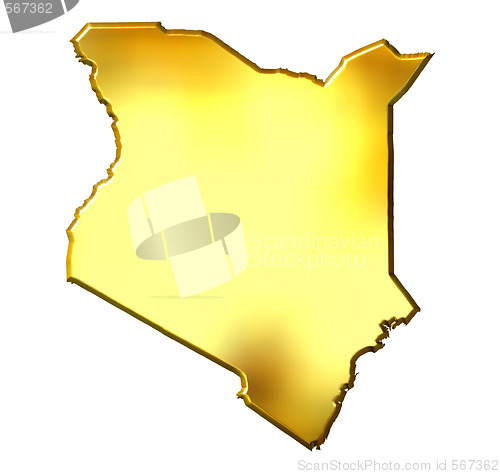 Image of Kenya 3d Golden Map