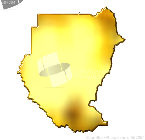 Image of Sudan 3d Golden Map