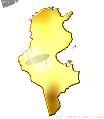 Image of Tunisia 3d Golden Map