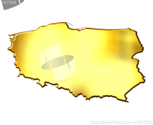 Image of Poland 3d Golden Map