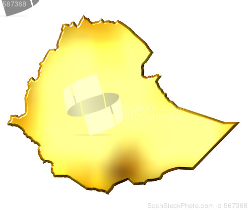 Image of Ethiopia 3d Golden Map