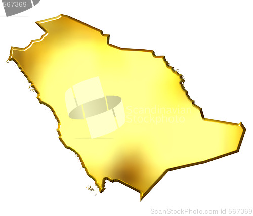 Image of Saudi Arabia 3d Golden Map