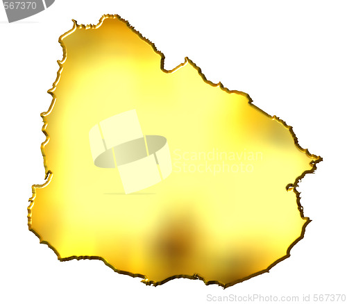 Image of Uruguay 3d Golden Map