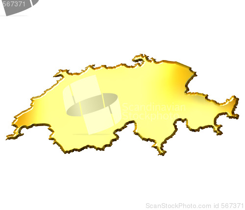 Image of Switzerland 3d Golden Map