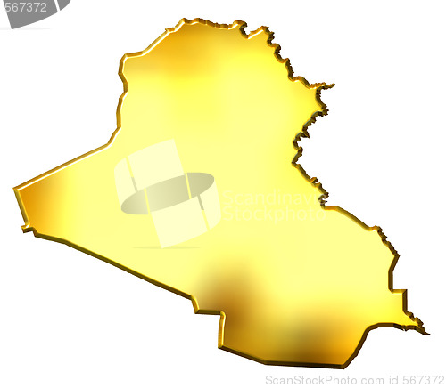 Image of Iraq 3d Golden Map