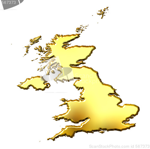 Image of Great Britain 3d Golden Map