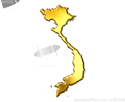 Image of Vietnam 3d Golden Map