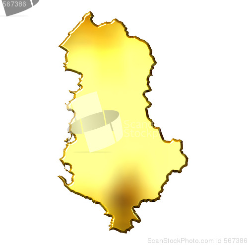 Image of Albania 3d Golden Map