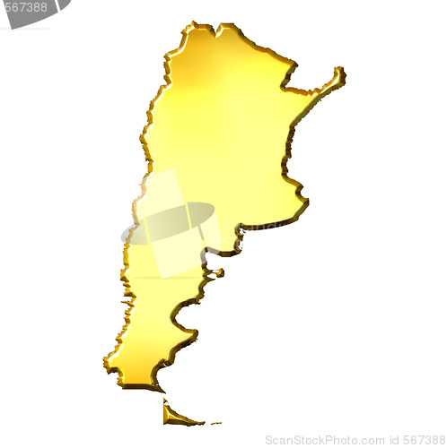 Image of Argentina 3d Golden Map