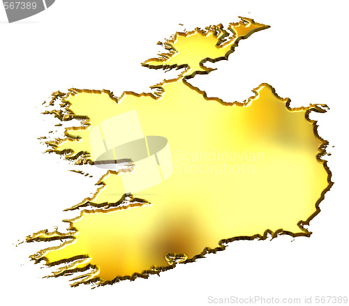 Image of Ireland 3d Golden Map