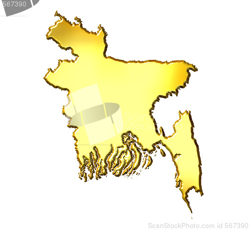 Image of Bangladesh 3d Golden Map