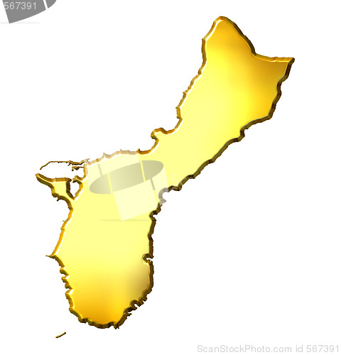 Image of Guam 3d Golden Map