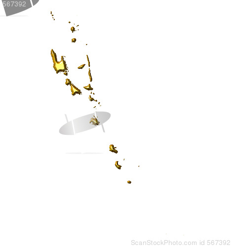 Image of Vanuatu 3d Golden Map